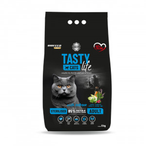 BIOFEED Tasty Cats Life Sterilised With Salmon - sucha karma dla kota - 8kg