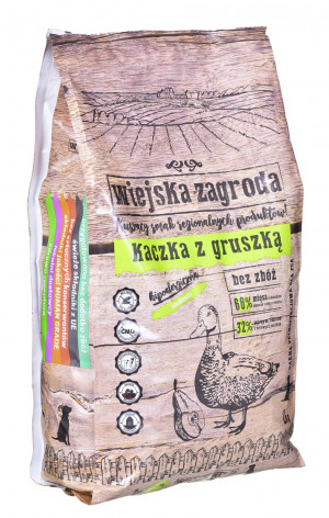 WIEJSKA ZAGRODA kaczka z gruszką - sucha karma dla psów dorosłych - 2 kg