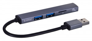 ORICO HUB USB-C 3X USB-A, MICROSD, 5 GBPS, ALU