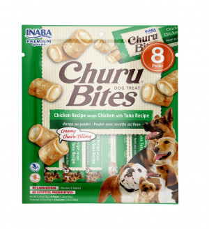 INABA Churu Bites Kurczak z tuńczykiem - przysmak dla psa - 3x(8x12 g) + 8x12 g GRATIS!