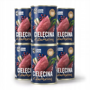 John Dog BERRY Adult cielęcina z żurawiną 400g*6