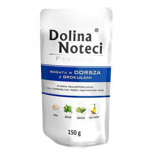 DOLINA NOTECI Premium bogata w dorsza z brokułami - mokra karma dla psa - 150g