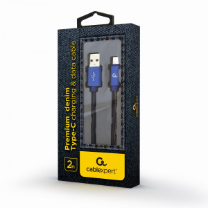 GEMBIRD KABEL PREMIUM USB TYPE-C JEANS 2M