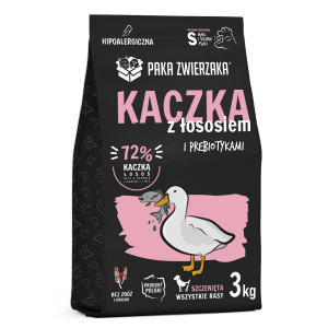 PAKA ZWIERZAKA Puppy Kaczka z łososiem S - sucha karma dla psa - 3kg