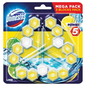 DOMESTOS Power 5 Kostka zapachowa do WC Lime 3x55g