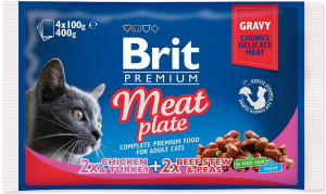 Brit Cat Pouches MEAT PLATE 400g (4x100g)