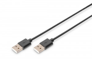 Kabel Assmann AK-300100-010-S (USB - USB 2.0 + 1m+ czarny)