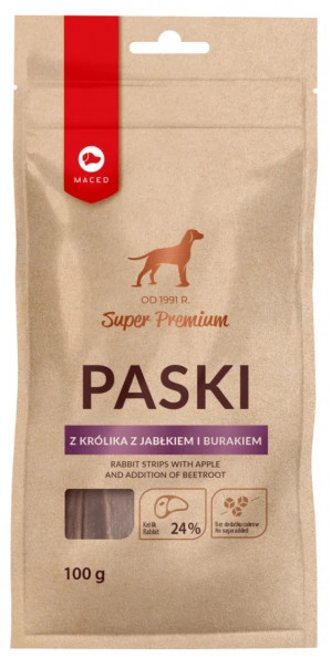 MACED Paski z królika z jabłkiem i burakiem 100g