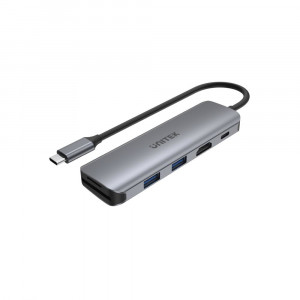 UNITEK HUB USB-C 2XUSB 3.1, PD 100W, SD/MSD, HDMI