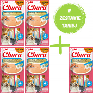INABA Cat Churu Salmon with Scallop - przysmak dla kota - 4x(4x14g) + GRATIS