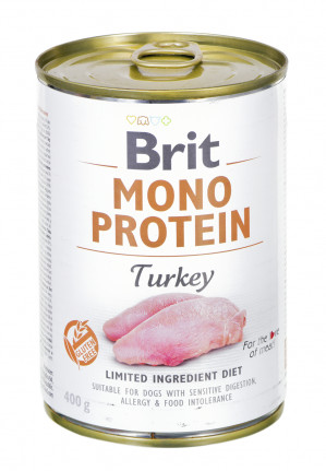 BRIT Mono Protein Turkey - mokra karma z indykiem dla psa - 400 g