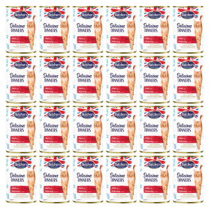 BUTCHER'S Delicious Dinners Kawałki z wołowiną w galaretce - mokra karma dla kota - 24x400g