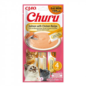INABA Churu Salmon with chicken recipe - przysmak dla kota - 4x14g