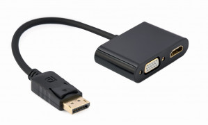 GEMBIRD ADAPTER DISPLAYPORT - HDMI + VGA CZARNY