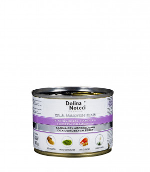 DOLINA NOTECI Premium z Królikiem, fasolką i ryżem - mokra karma dla psów dorosłych ras małych - 185g
