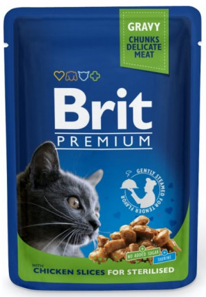 BRIT Premium Cat Chicken Sterilised - mokra karma dla kota - 100 g