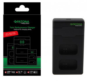 Ładowarka Patona Premium Twin Performance PD do Sony NP-FW50 z kablem USB-C