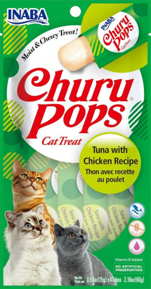 INABA Churu Pops Tuńczyk z kurczakiem - przysmak dla kota - 4x15 g