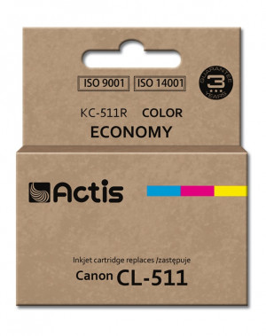 Tusz Actis KC-511R do drukarki Canon, Zamiennik Canon CL-511; Standard; 12 ml; kolor.