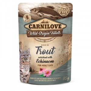 CARNILOVE Cat Pouch Trout & Echinacea - mokra karma dla kota - 85g