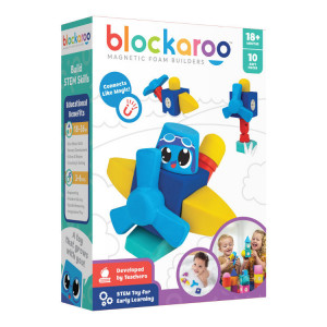 Klocki magnetyczne BLOCKAROO Zestaw mały SAMOLOT 10 el.