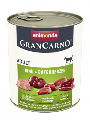 ANIMONDA Grancarno Adult wołowina i kacze serca - mokra karma dla psa - 800g