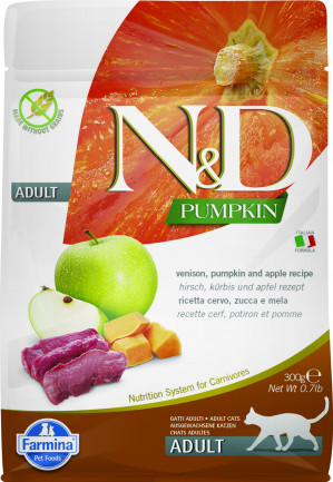 FARMINA N&D Pumpkin Cat Venison and Apple Adult - sucha karma dla kota - 300 g