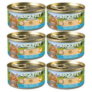 ARQUIVET kurczak w sosie ze szprotką - mokra karma dla kota - 6x80g