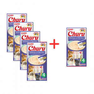 INABA Churu Tuńczyk z małżami - przysmak dla kota - 4x(4x14g) + GRATIS!