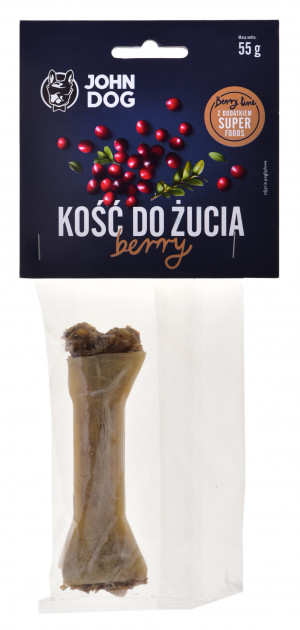 John Dog Kość do żucia BERRY z żurawiną 12 cm / 1 szt