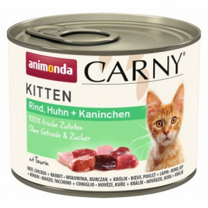 ANIMONDA Carny Kitten Wołowina, kurczak i królik - mokra karma dla kota - 200g