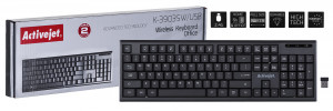 Activejet Klawiatura bezprzewodowa czarna K-3903SW, zasilanie baterią 1x 1,5V AAA