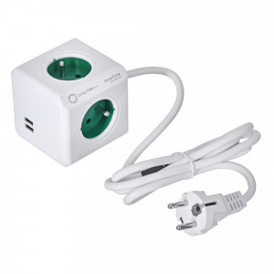 Allocacoc Przedłużacz PowerCube Extended USB 1.5 m Green