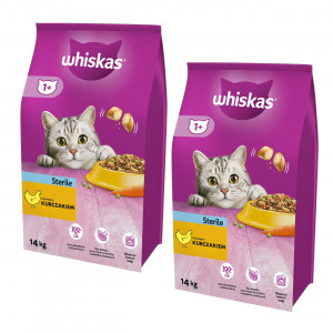 WHISKAS Sterile z kurczakiem - sucha karma dla kotów po sterylizacji - 2x14 kg