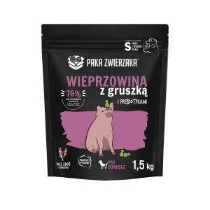 PAKA ZWIERZAKA Wieprzowina z gruszką S - sucha karma dla psa - 1,5kg