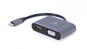 GEMBIRD ADAPTER USB TYPU C NA HDMI + VGA SZARY