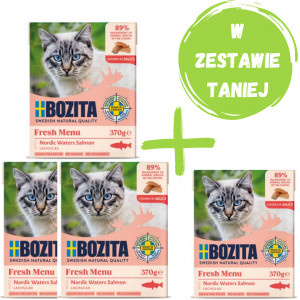 BOZITA Łosoś w sosie - mokra karma dla kota - 4x370g