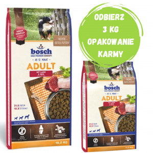 BOSCH Adult Lamb & Rice - sucha karma dla psa - 15kg + 3 kg za 1zł