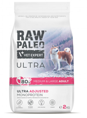 RAW PALEO Ultra Pork Medium & Large Adult - sucha karma dla psa - 2kg