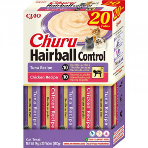 INABA Churu Hairball control Tuna and chicken recipe - przysmak dla kota - 20x14g