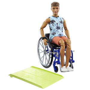 Barbie Ken Fashonistas Lalka na wózku Top w palmy HJT59