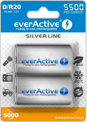 EVERACTIVE AKUMULATORKI LR20 5500MAH EVHRL20-5500