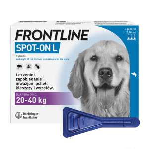 FRONTLINE Spot-On L 20-40kg - preparat przeciwko pchłom i kleszczom dla psa - 3x2,68 ml