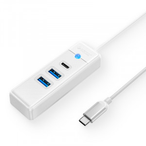 ORICO HUB USB-C 2X USB-A 3.1 + USB-C, BIAŁY