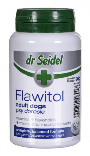 DR SEIDEL Flawitol - tabletki poprawiające kondycję dla psów dorosłych 60tab.