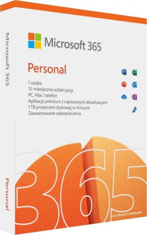 Microsoft 365 Personal (1 użytkownik; 12 miesięcy; wersja fizyczna; domowa; Polska) (QQ2-01434)