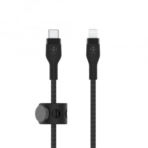 BELKIN KABEL USB-C - LTG BRAIDED SILICONE 3M, BLK