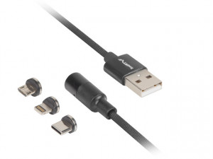 LANBERG KABEL COMBO USB->USB MICRO+LIGHTNING+USB-C.