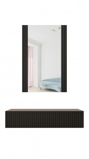 Toaletka z lustrem PAFOS 80x41,6x100 czarny mat