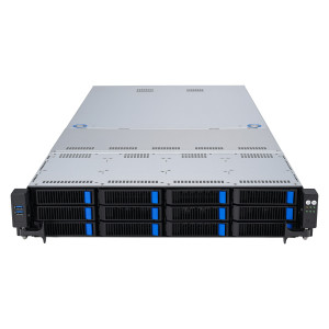 Platforma Asus Rack (2U) RS520A-E12-RS12U AMD Epyc 9004 (12x NVMe, 2xM.2, 2xGPU, 2x1Gbe, IPMI, 1+1 1600W)